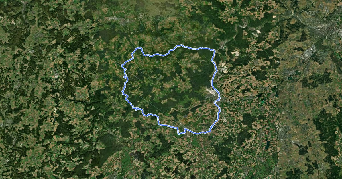 Маршрут Alb-Donau-Kreis Tour 10 на спутниковом снимке