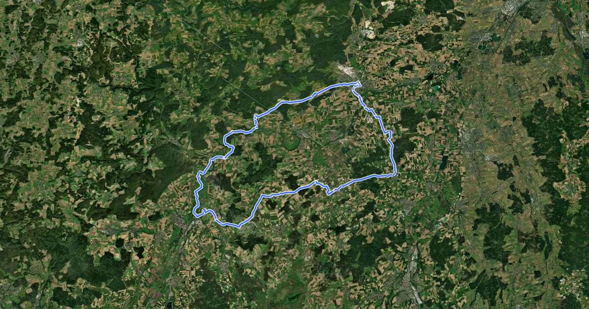 Маршрут Alb-Donau-Kreis Tour 11 на спутниковом снимке