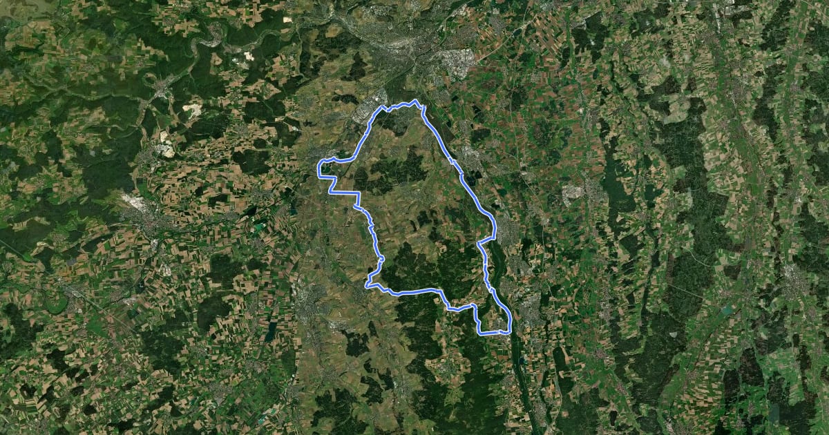 Маршрут Alb-Donau-Kreis Tour 12 на спутниковом снимке