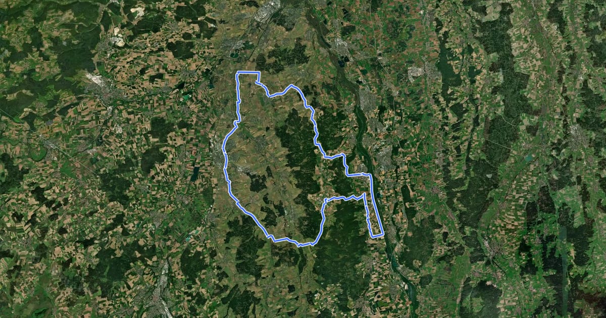 Маршрут Alb-Donau-Kreis Tour 13 на спутниковом снимке