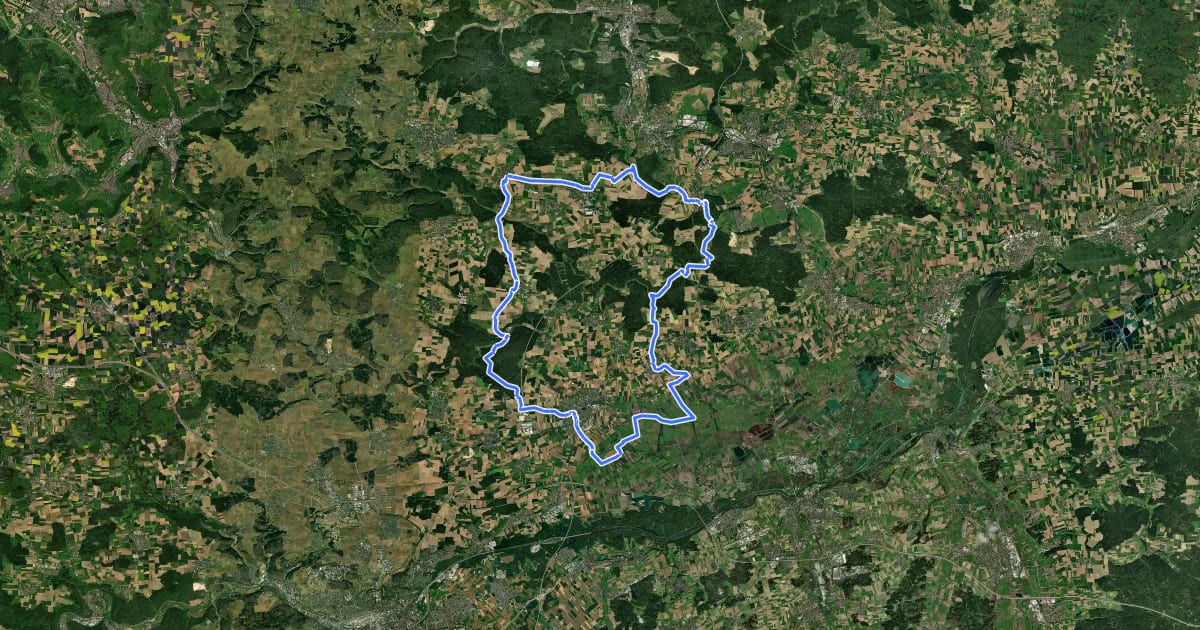 Маршрут Alb-Donau-Kreis Tour 3 на спутниковом снимке