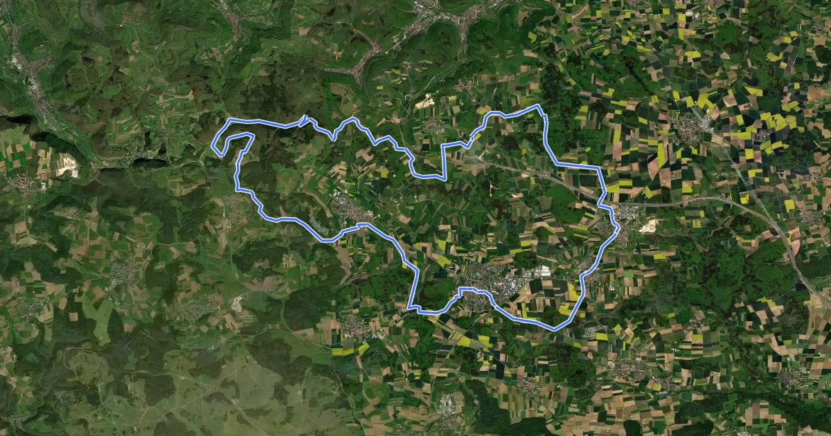 Маршрут Alb-Donau-Kreis Tour 4 на спутниковом снимке