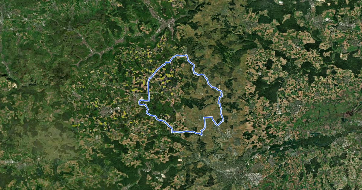 Маршрут Alb-Donau-Kreis Tour 5 на спутниковом снимке