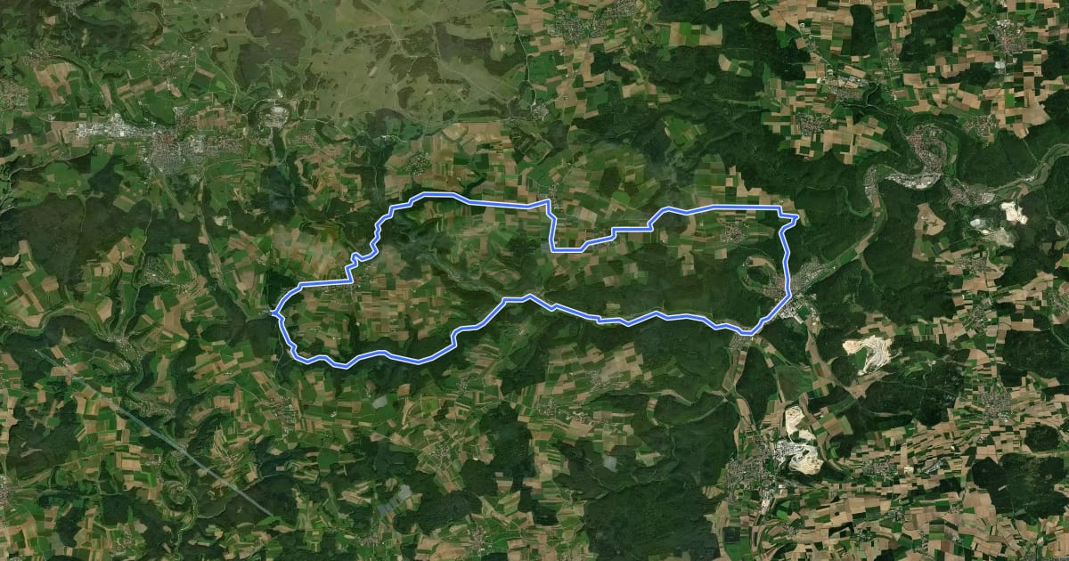 Маршрут Alb-Donau-Kreis Tour 7 на спутниковом снимке