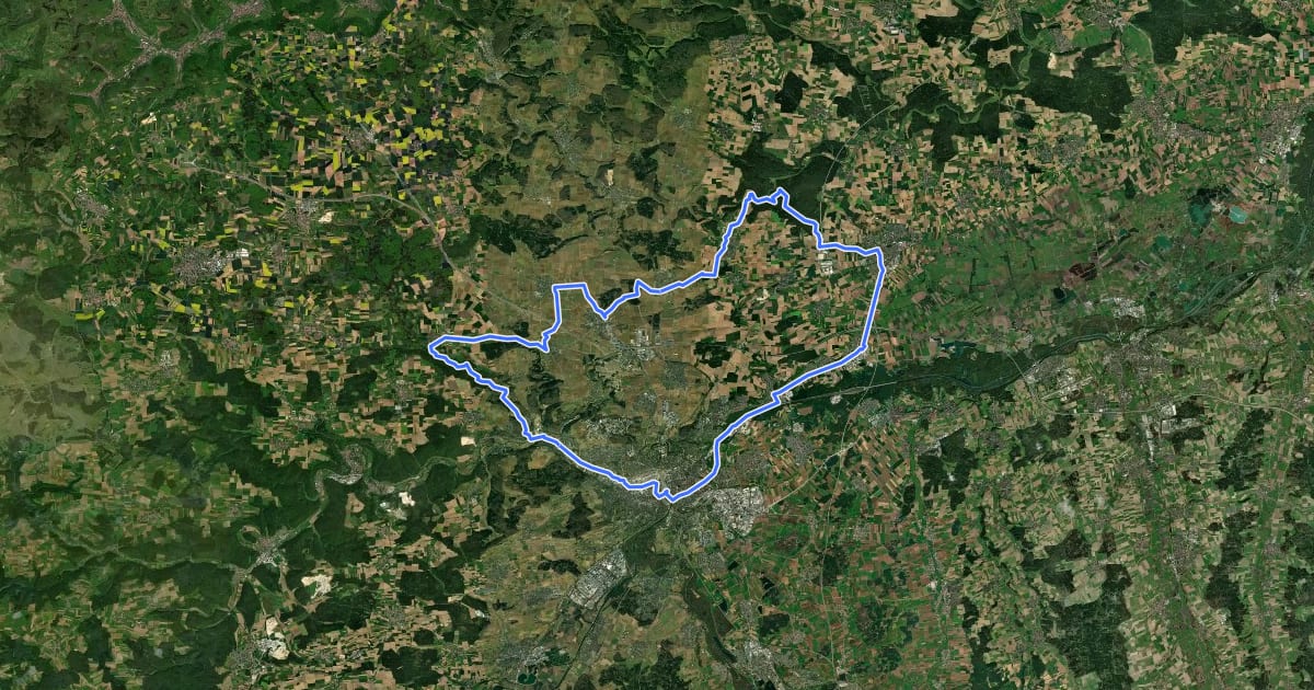 Маршрут Alb-Donau-Kreis Tour 8 на спутниковом снимке