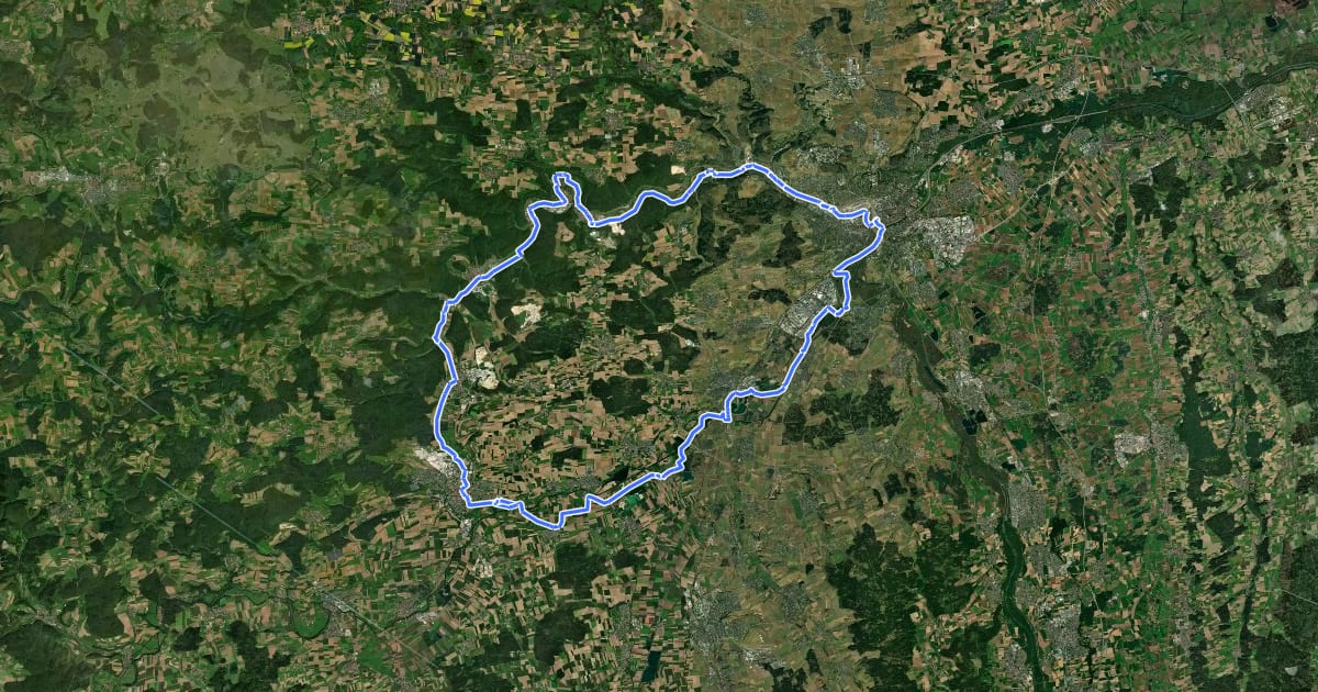 Маршрут Alb-Donau-Kreis Tour 9 на спутниковом снимке