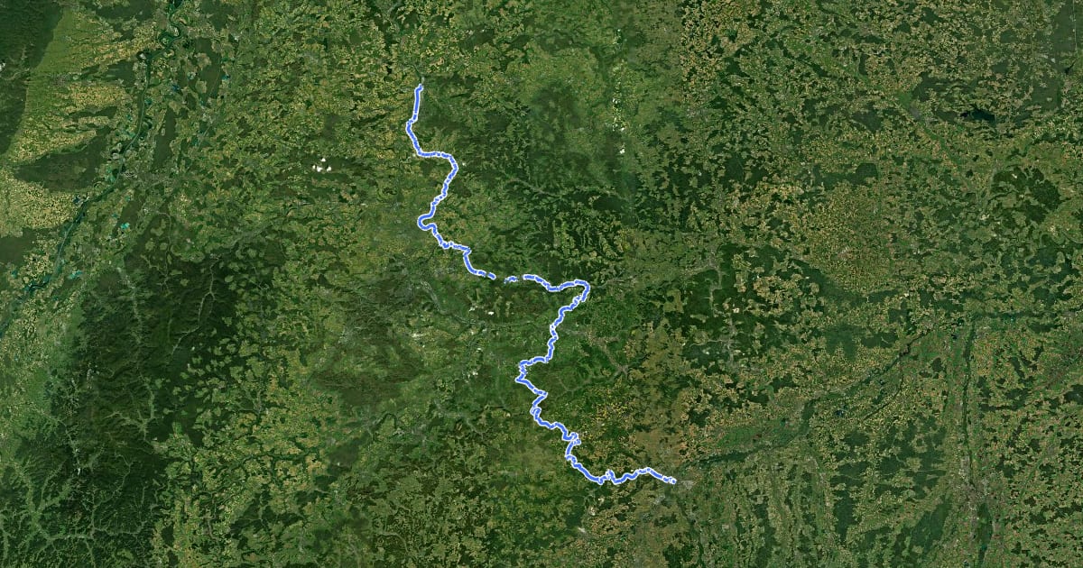 Маршрут Alb-Neckar-Radweg на спутниковом снимке