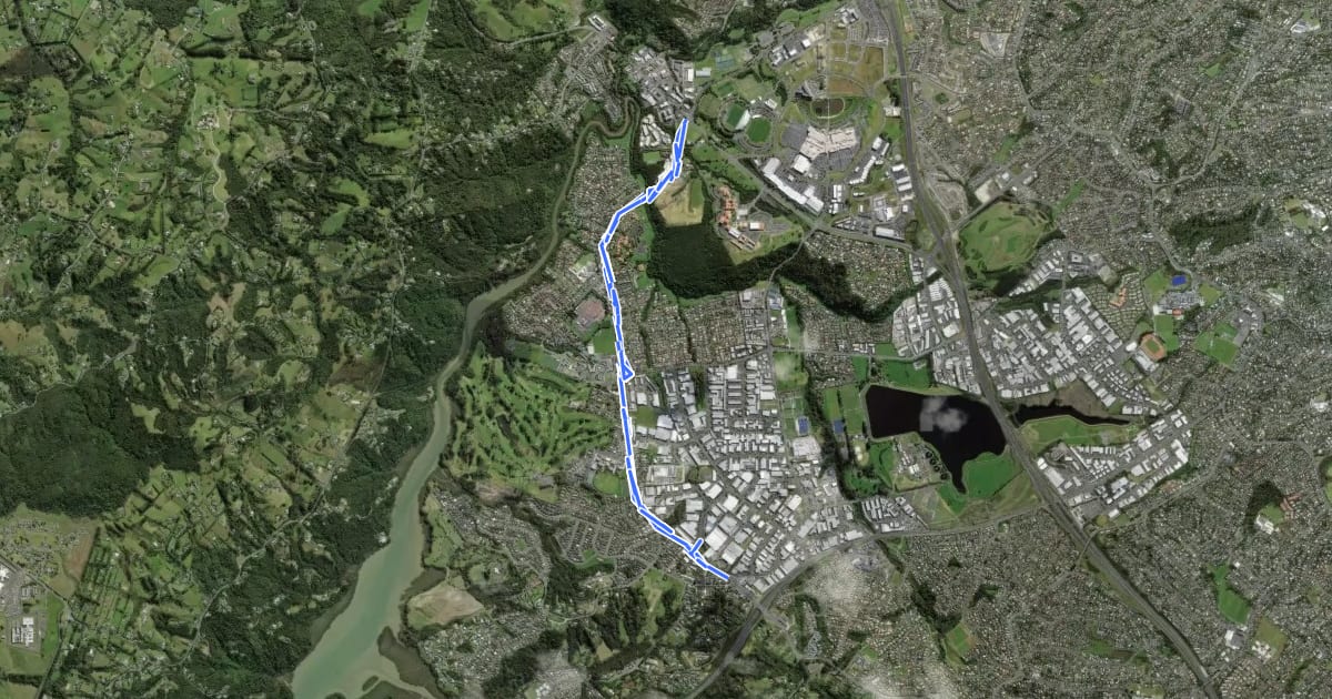 Маршрут Albany Highway Cycle Path на спутниковом снимке