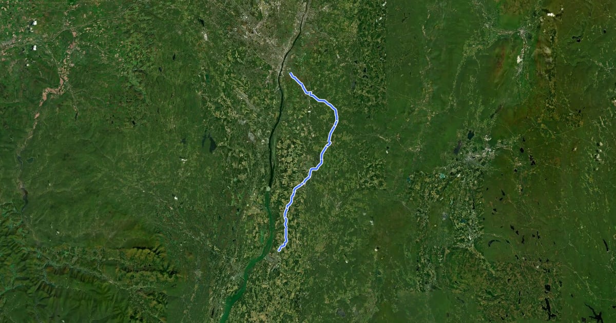 Маршрут Albany-Hudson Electric Trail - cycling - EST - Clinton to Hudson на спутниковом снимке