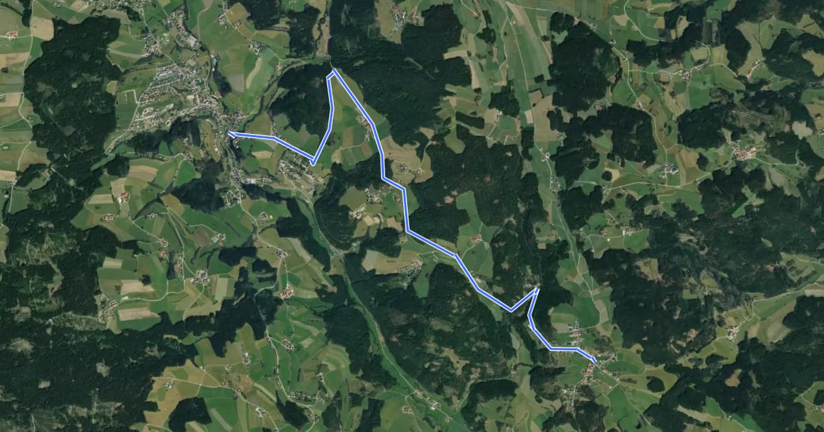 Маршрут Alberndorf - Reichenau на спутниковом снимке