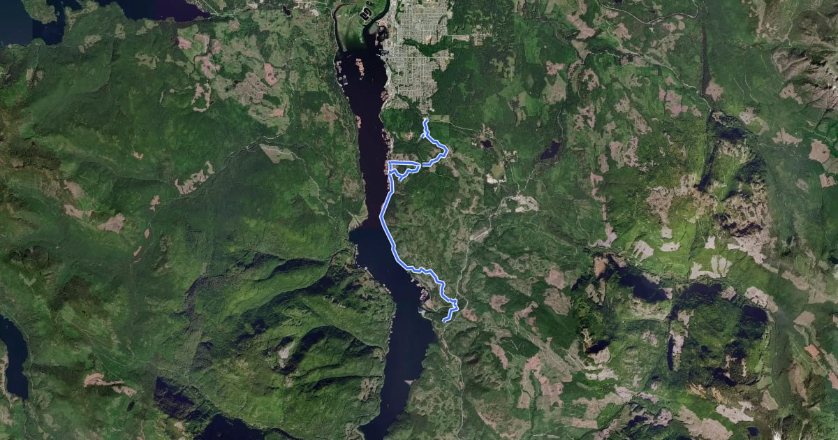 Маршрут Alberni Inlet Trail (Stage 1) на спутниковом снимке