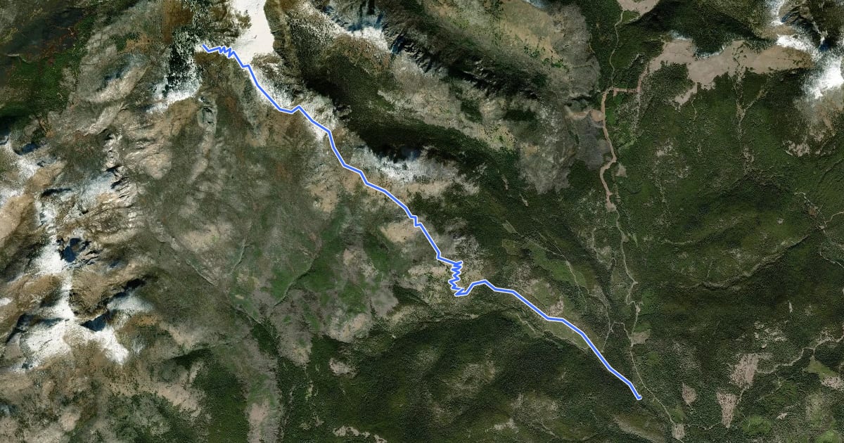 Маршрут Albert Camp Trail на спутниковом снимке