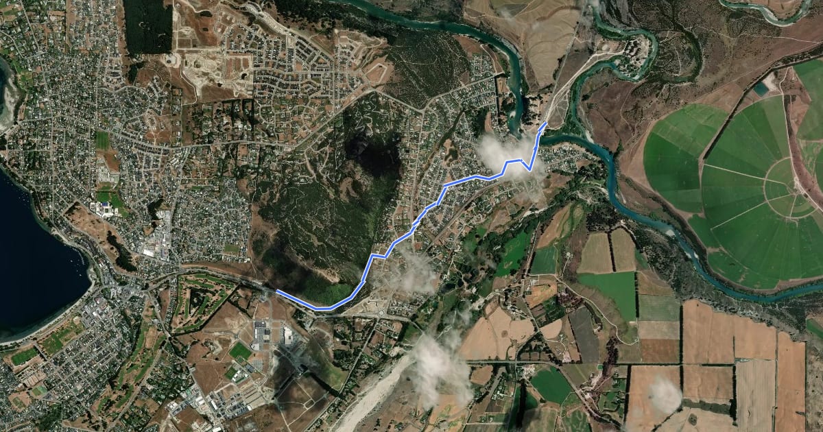 Маршрут Albert Town to Wanaka на спутниковом снимке