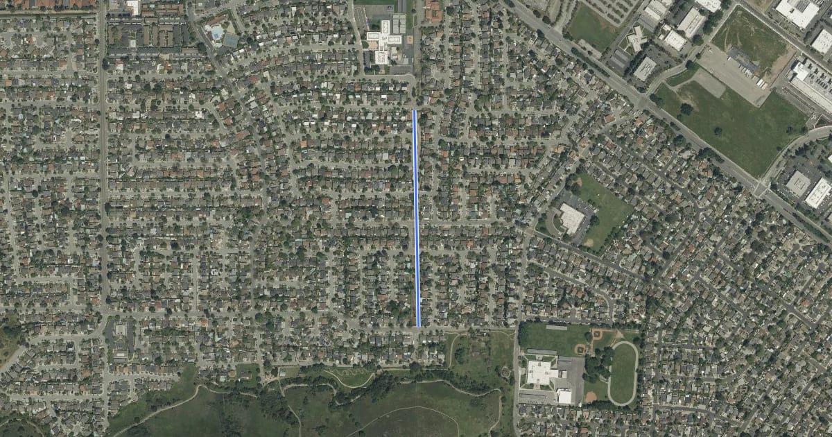 Маршрут Albertson Parkway на спутниковом снимке