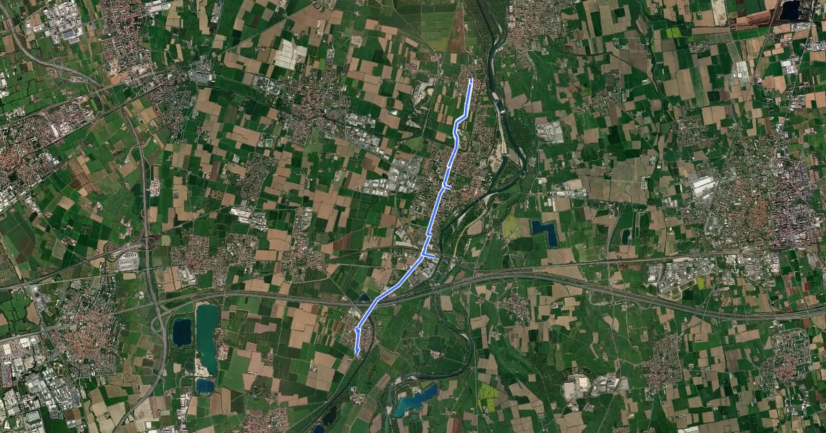 Маршрут Albignano - Cascina Romilli на спутниковом снимке