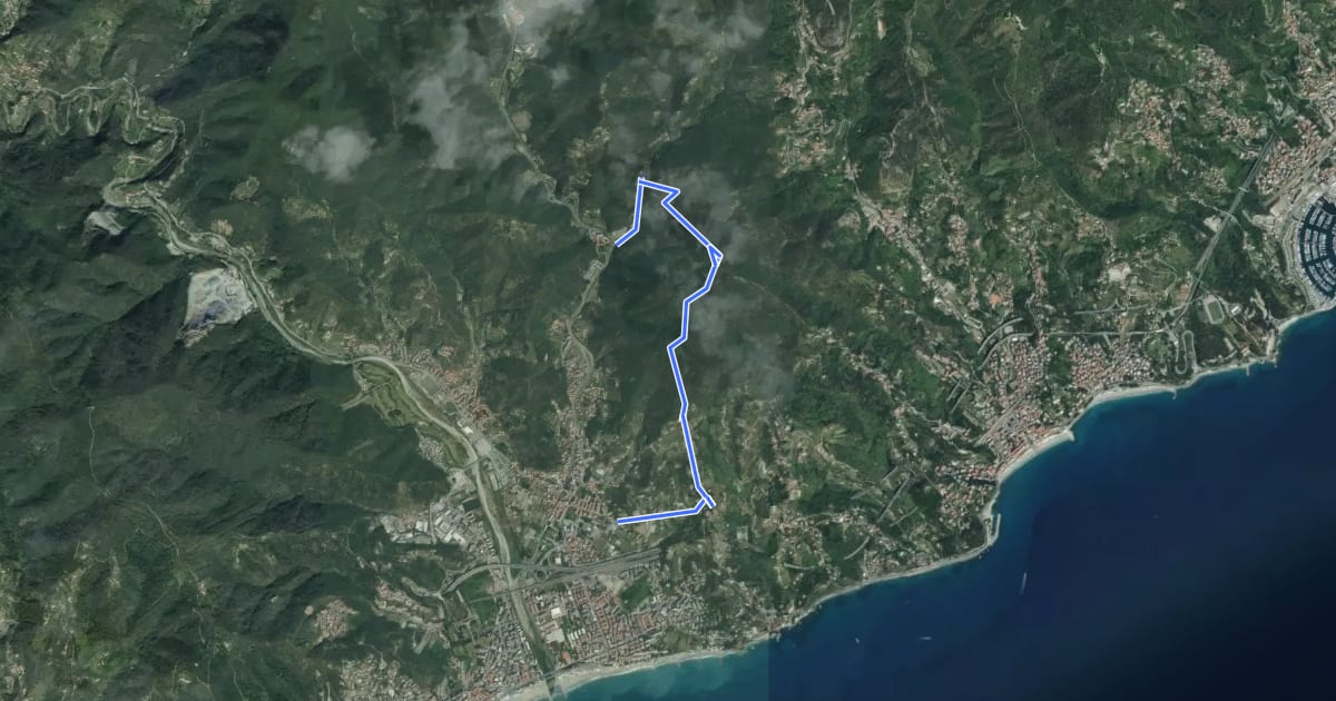 Маршрут Albisola - Via dei Siri - Torre Bregalla - Strada Santuario della Pace на спутниковом снимке