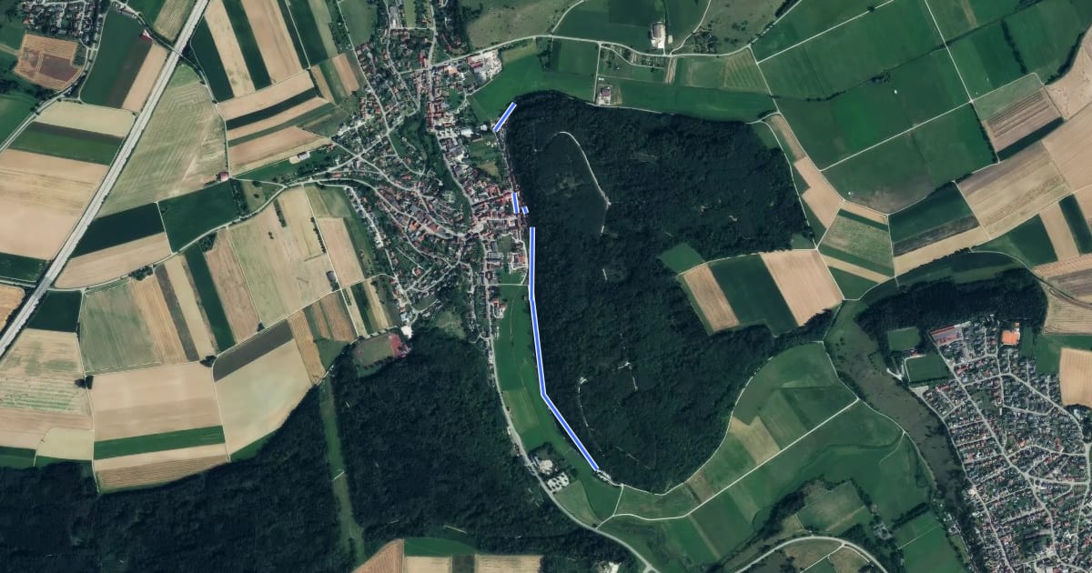 Маршрут Albschäferweg на спутниковом снимке