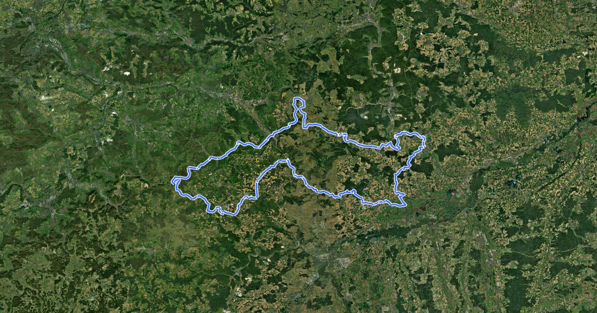 Маршрут Albtäler-Radtour на спутниковом снимке