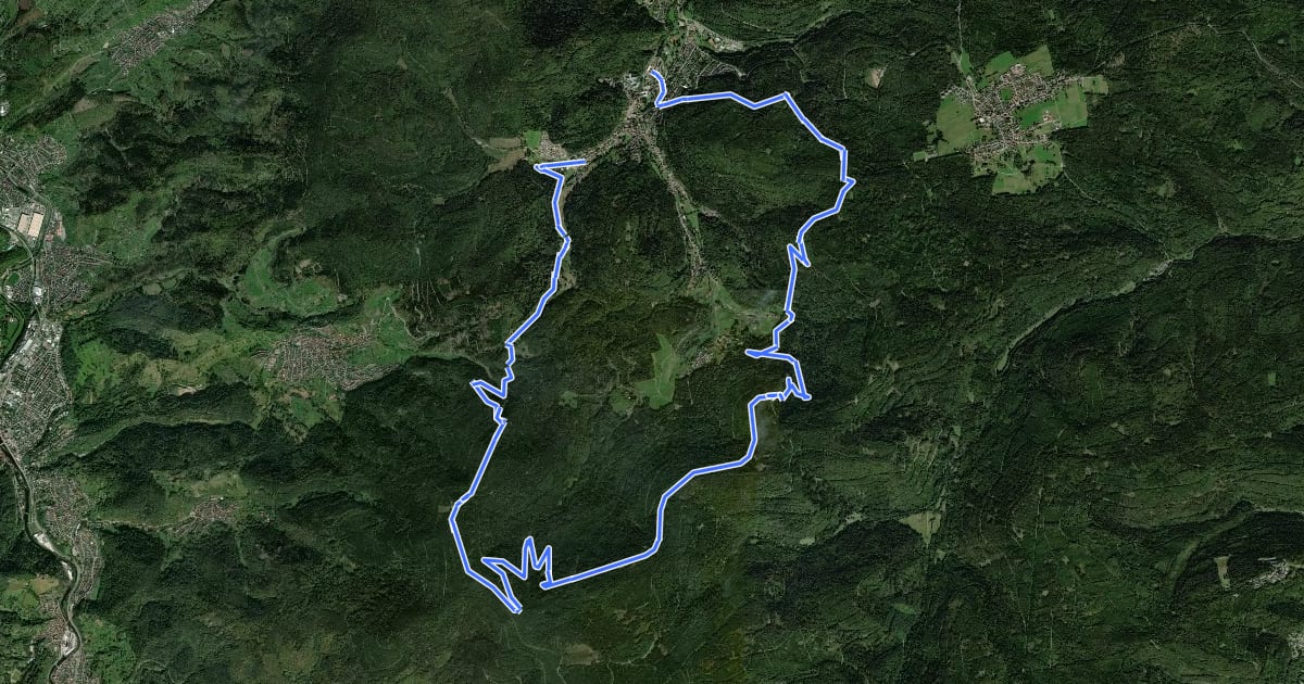 Маршрут Albtal.Abenteuer.Track - Etappe 1 на спутниковом снимке