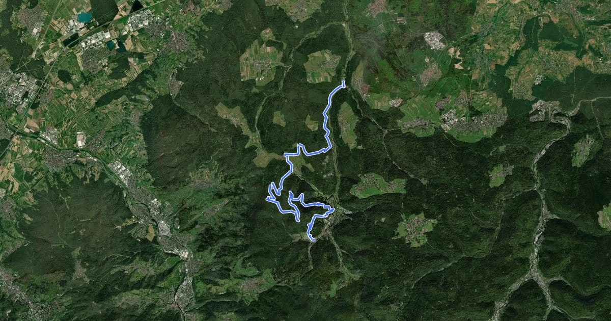 Маршрут Albtal.Abenteuer.Track - Etappe2 на спутниковом снимке
