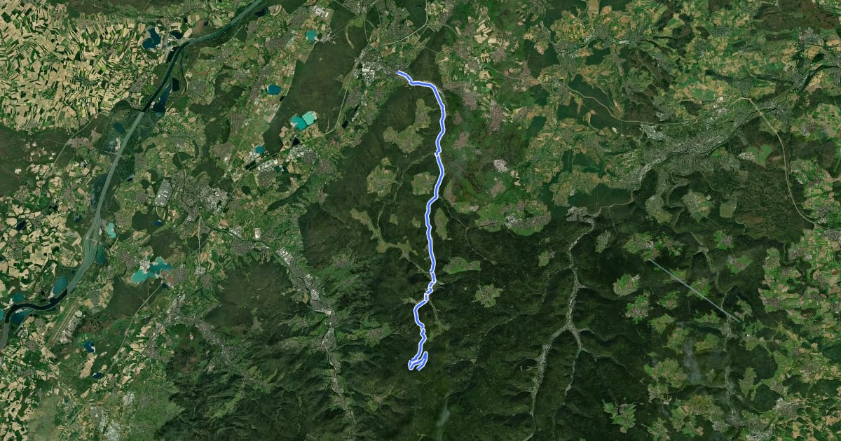 Маршрут Albtalweg (Graf-Rhena-Weg) на спутниковом снимке