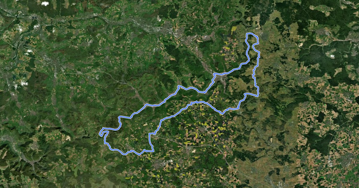 Маршрут Albtraufroute на спутниковом снимке
