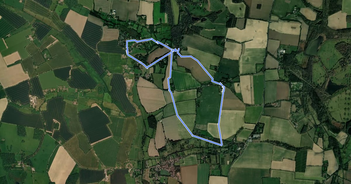 Маршрут Aldborough Circular на спутниковом снимке