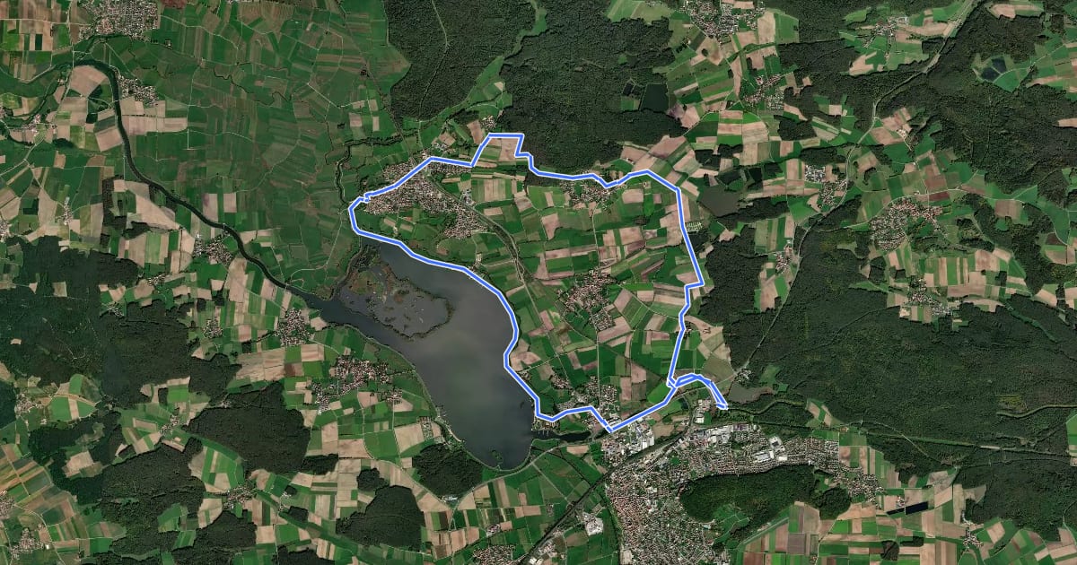 Маршрут Alemannenweg на спутниковом снимке