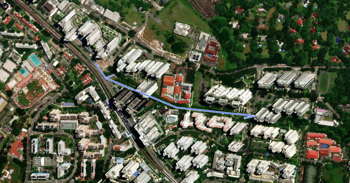 Маршрут Alexandra Canal Linear Park на спутниковом снимке