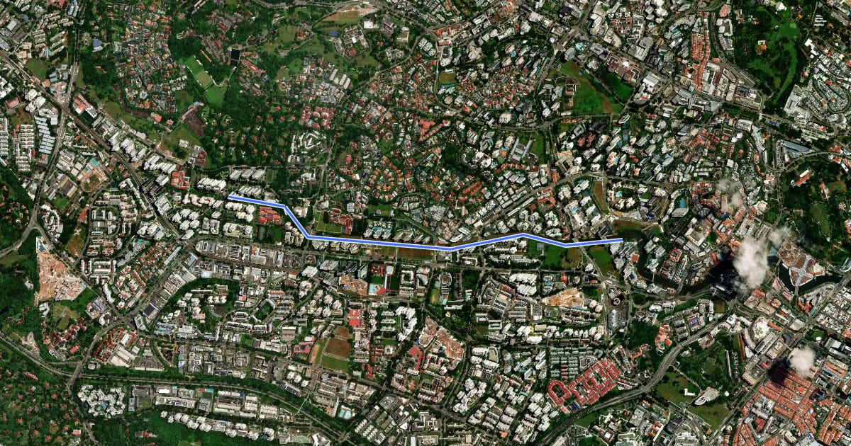 Маршрут Alexandra Park Connector на спутниковом снимке