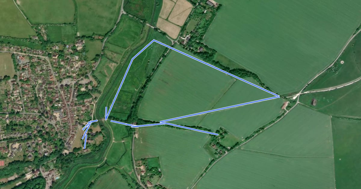 Маршрут Alfriston Clergy House to Lullington Church, Alfriston на спутниковом снимке