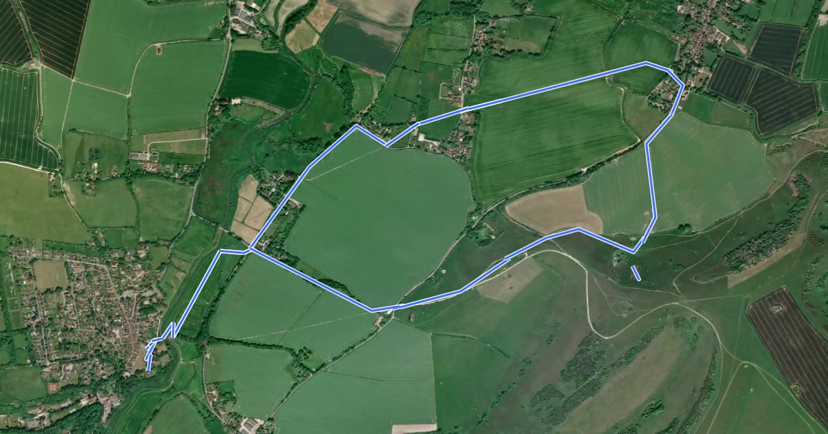 Маршрут Alfriston Clergy House to The Long Man of Wilmington, Alfriston на спутниковом снимке