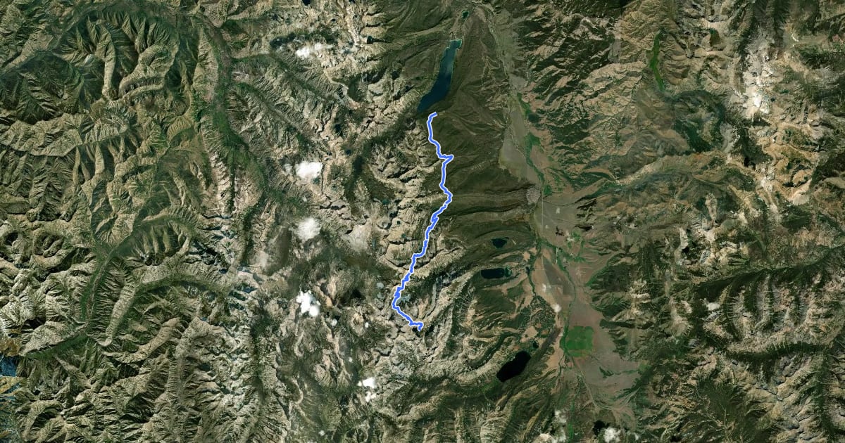 Маршрут Alice Lake - Redfish Lake Trail на спутниковом снимке