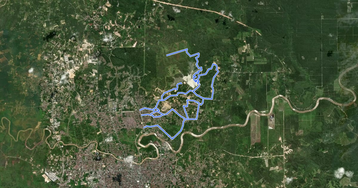 Маршрут All Ride Rumbai MTB на спутниковом снимке