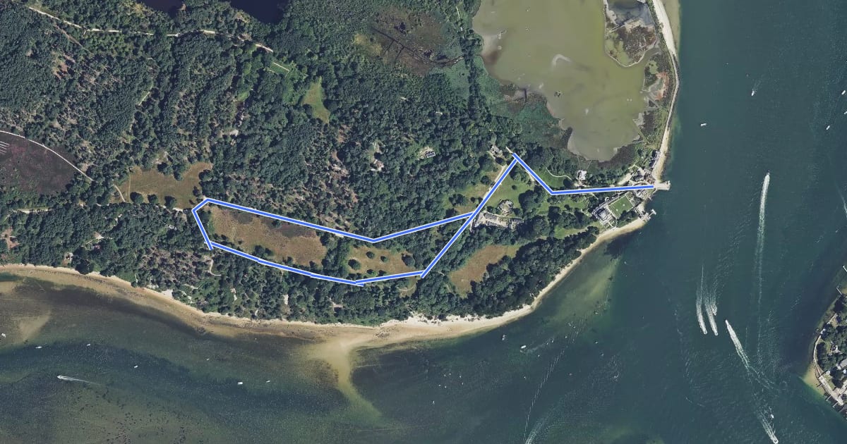 Маршрут All Terrain Wheelchair Route, Brownsea Island на спутниковом снимке