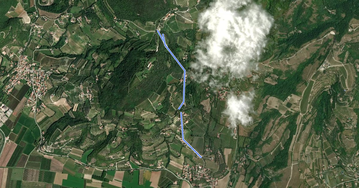 Маршрут Allacciante "F" da Valle San Giorgio на спутниковом снимке