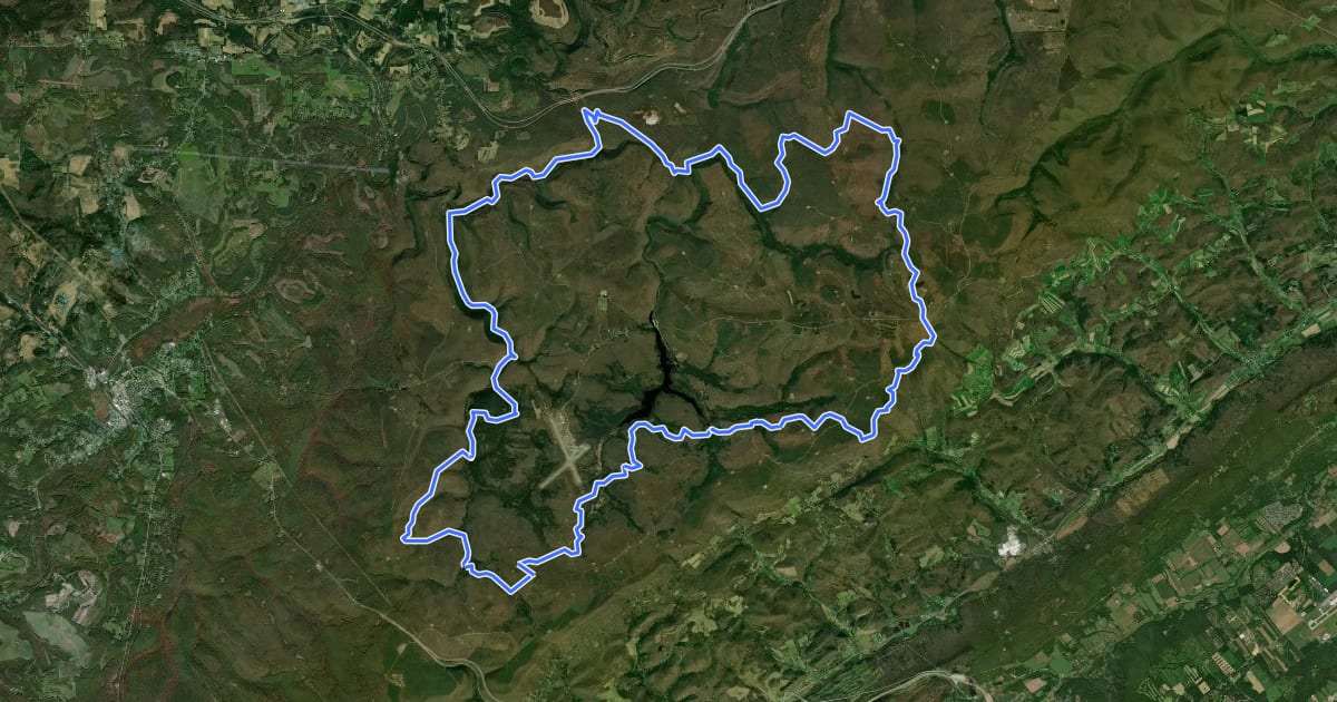 Маршрут Allegheny Front Trail на спутниковом снимке