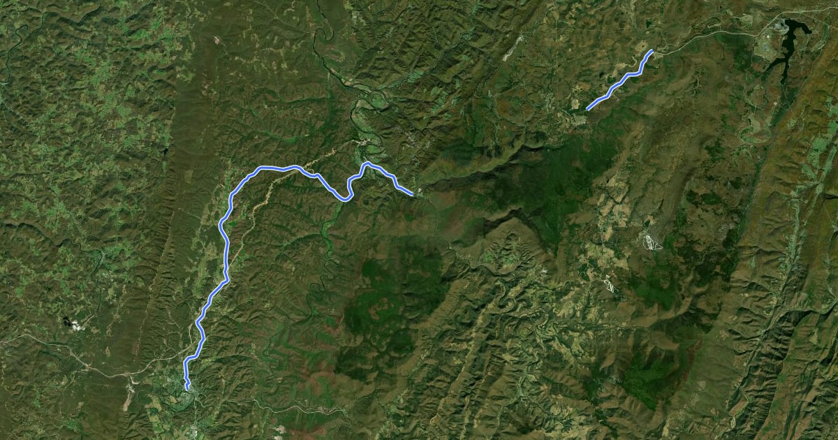 Маршрут Allegheny Highlands Trail на спутниковом снимке