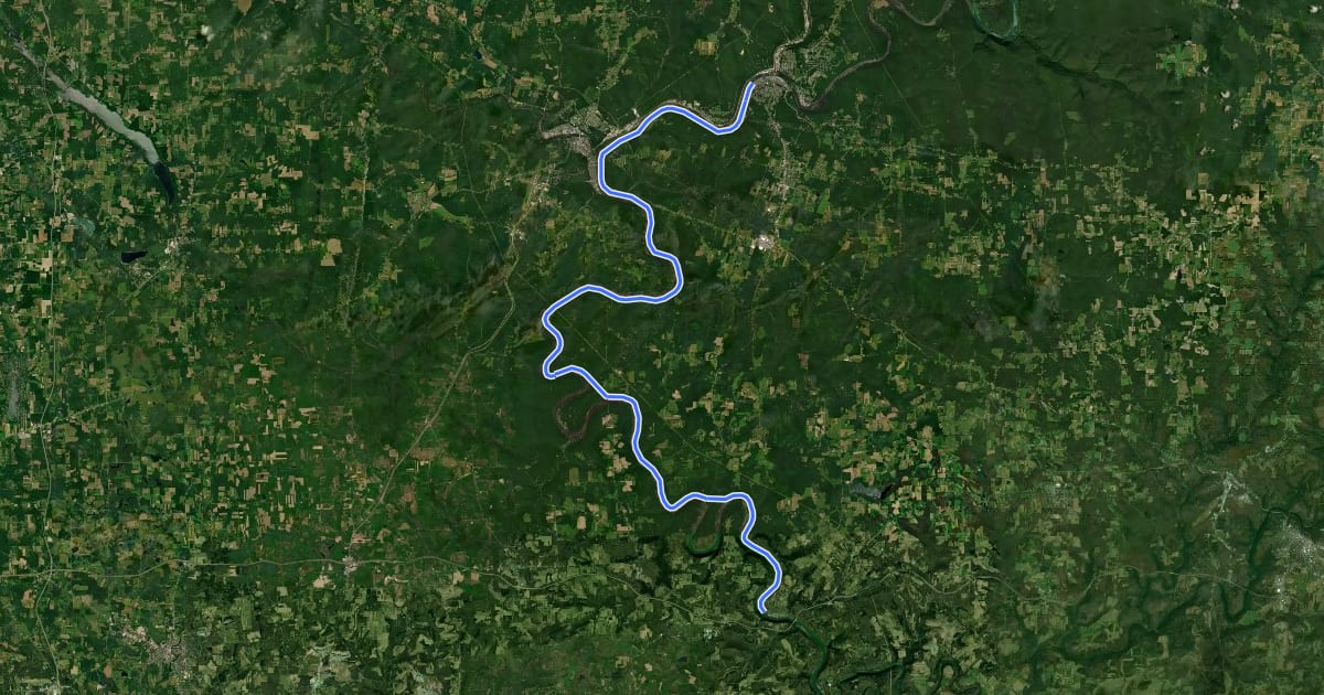 Маршрут Allegheny River + Samuel Justus Trails на спутниковом снимке