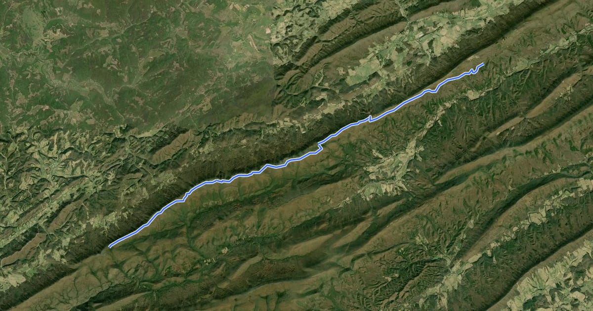 Маршрут Allegheny Trail на спутниковом снимке