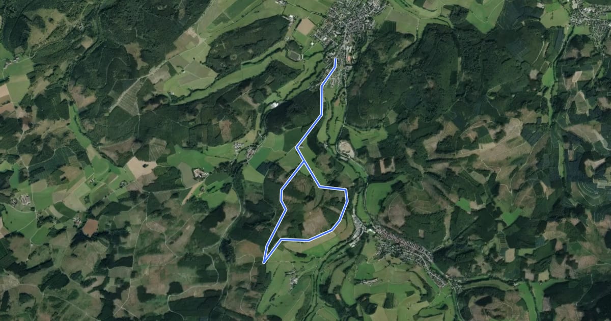 Маршрут Allendorf Rundwanderweg AL2 на спутниковом снимке