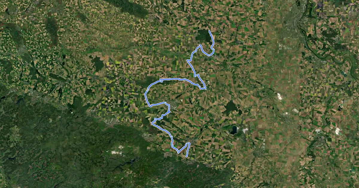 Маршрут Aller-Harz Radweg на спутниковом снимке