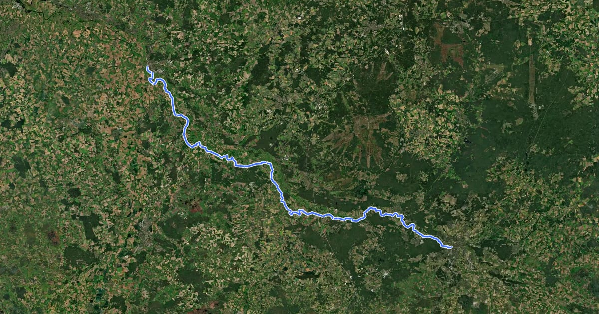 Маршрут Aller-Radweg Teil 1 на спутниковом снимке