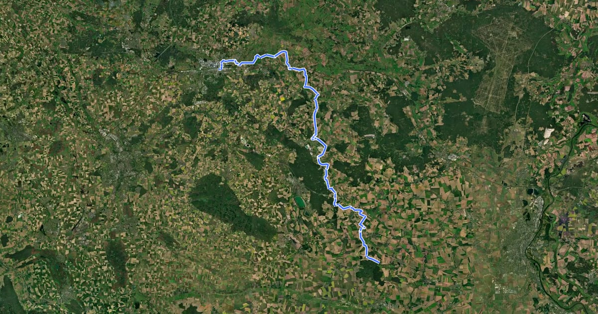 Маршрут Aller-Radweg Teil 3 на спутниковом снимке