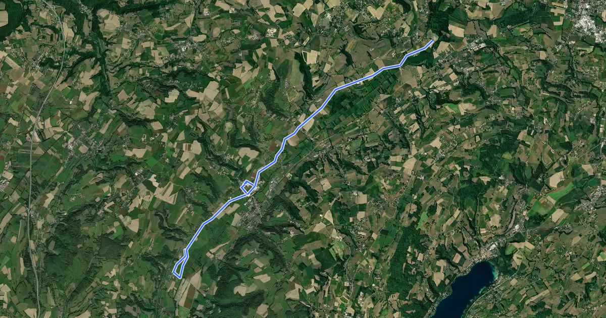 Маршрут Aller-retour en vallée de la Bourbre на спутниковом снимке