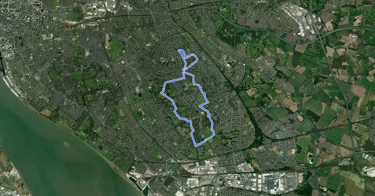 Маршрут Allerton Country Walk на спутниковом снимке