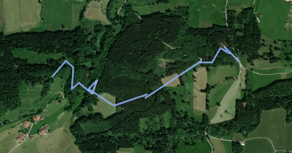 Маршрут Allgäuer Königsalpenroute на спутниковом снимке