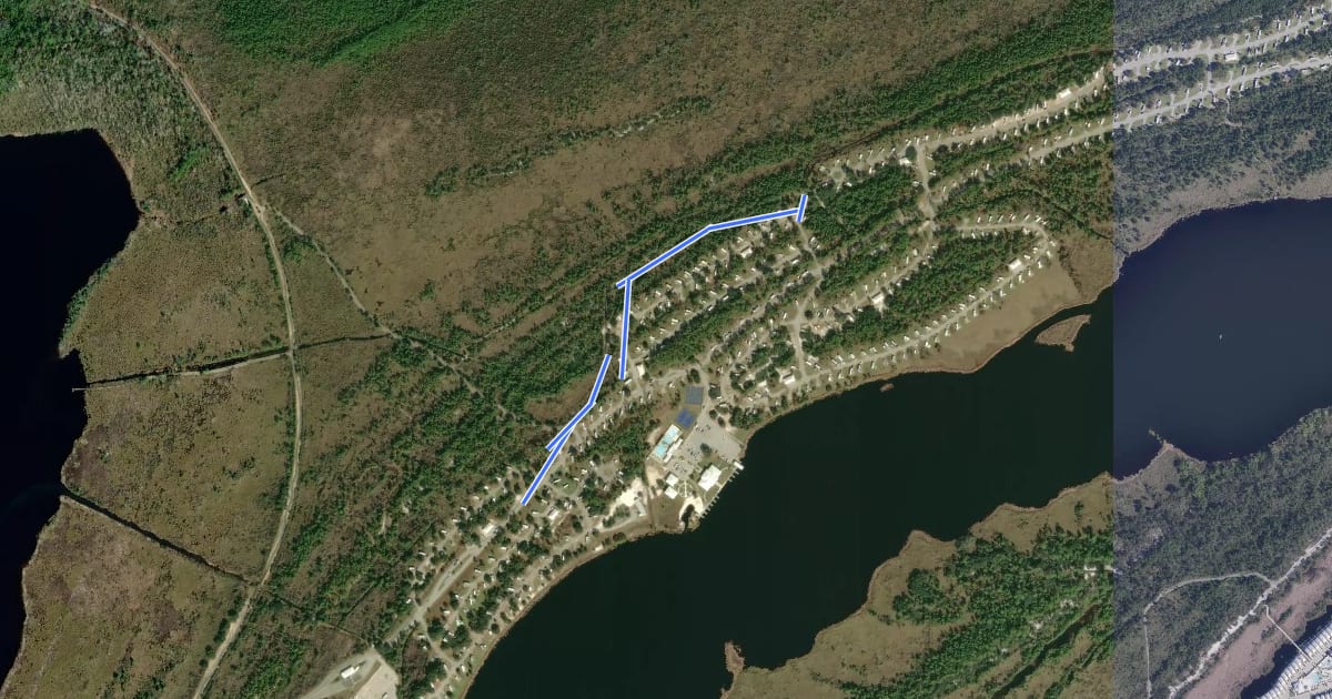 Маршрут Alligator Marsh Trail на спутниковом снимке