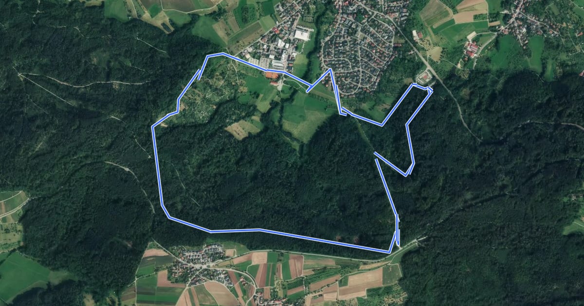 Маршрут Allmersbach im Tal - Rundwanderweg 2 на спутниковом снимке