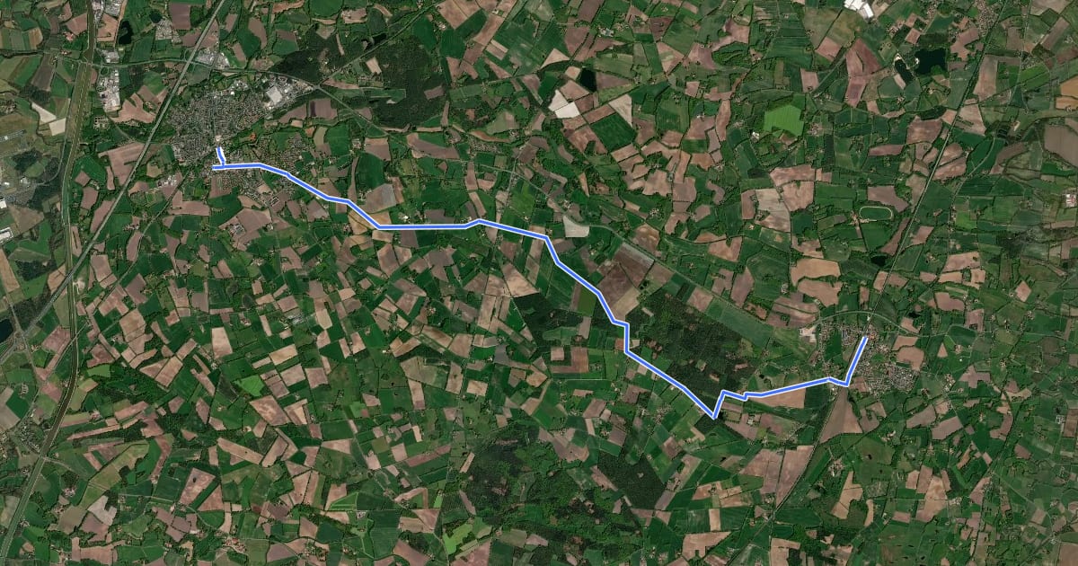 Маршрут Alltagsroute Ladbergen - Kattenvenne Bahnhof на спутниковом снимке